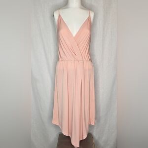 BCBGeneration Blush Pink Asymmetrical Wrap‎ Front High-Low Dress Size M NWOT